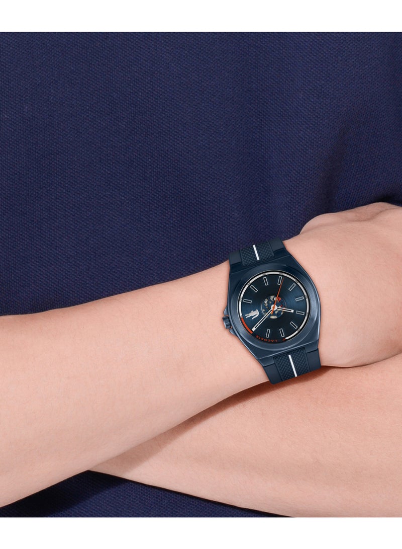 LACOSTE ساعة رجالية دائرية أنالوج بعلبة زرقاء - 2011334 - Image 4