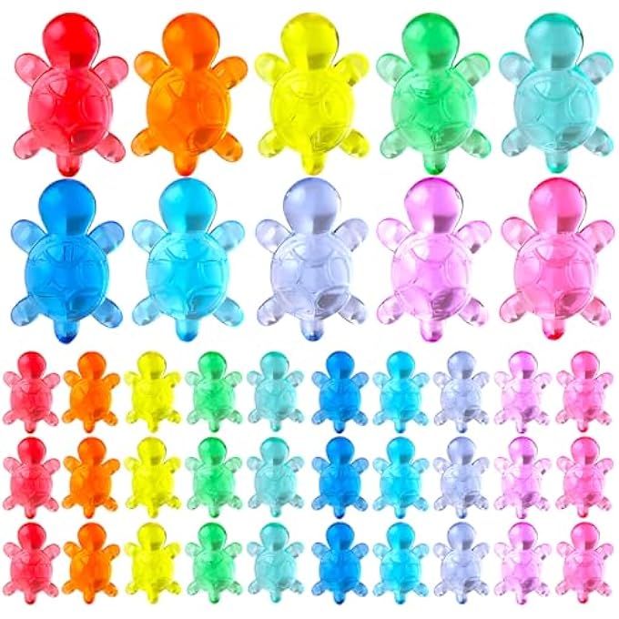 Niceup Kids Party Favors Acrylic Gems Toys Sensory Bin Filers Math Counters Hide and Seek Small Toy (Turtle Small (about 130pcs)) - Image 1