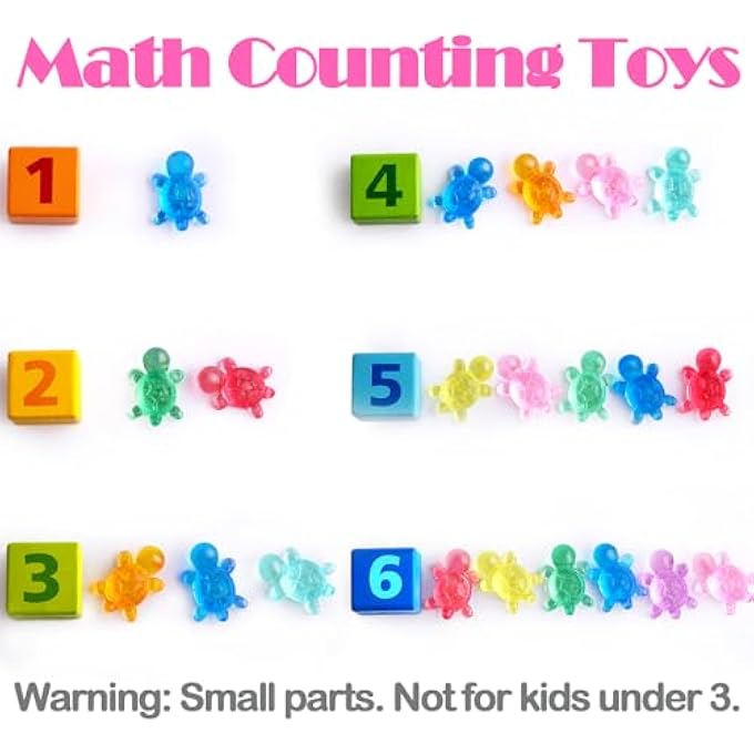 Niceup Kids Party Favors Acrylic Gems Toys Sensory Bin Filers Math Counters Hide and Seek Small Toy (Turtle Small (about 130pcs)) - Image 3