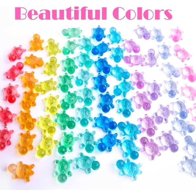 Niceup Kids Party Favors Acrylic Gems Toys Sensory Bin Filers Math Counters Hide and Seek Small Toy (Turtle Small (about 130pcs)) - Image 2