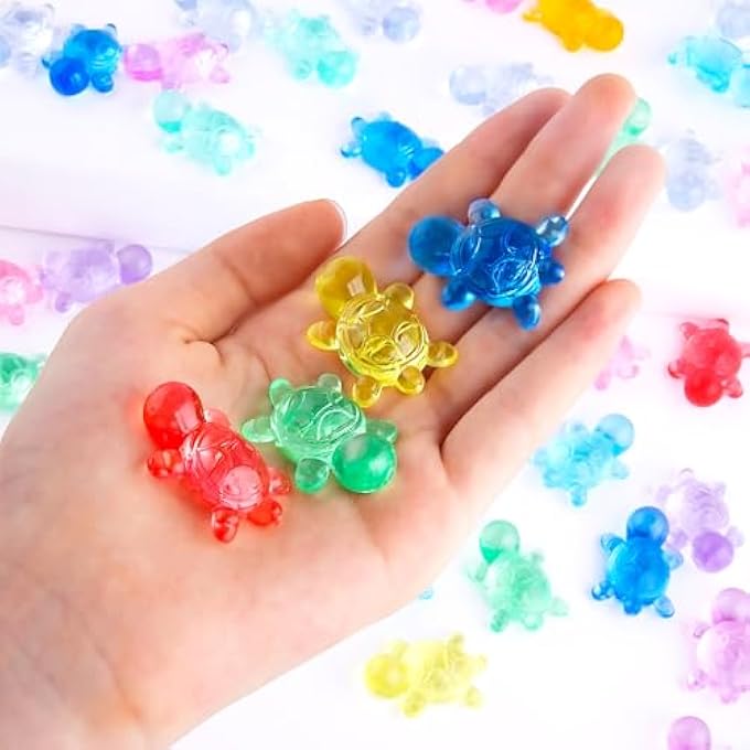 Niceup Kids Party Favors Acrylic Gems Toys Sensory Bin Filers Math Counters Hide and Seek Small Toy (Turtle Small (about 130pcs)) - Image 4