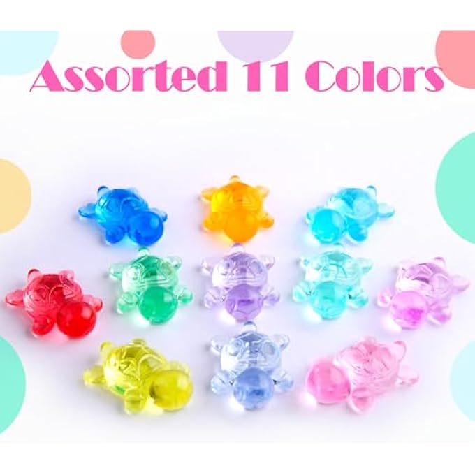 Niceup Kids Party Favors Acrylic Gems Toys Sensory Bin Filers Math Counters Hide and Seek Small Toy (Turtle Small (about 130pcs)) - Image 5