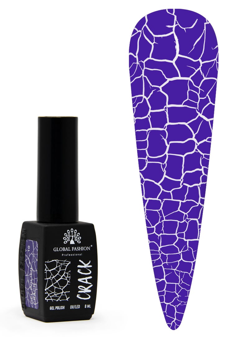 GLOBAL FASHION Crackle Gel Nail Polish - Captivating Cracked Effects | 12 Colors | 8ml | Global Fashion Professional | No. 10  - Image 1