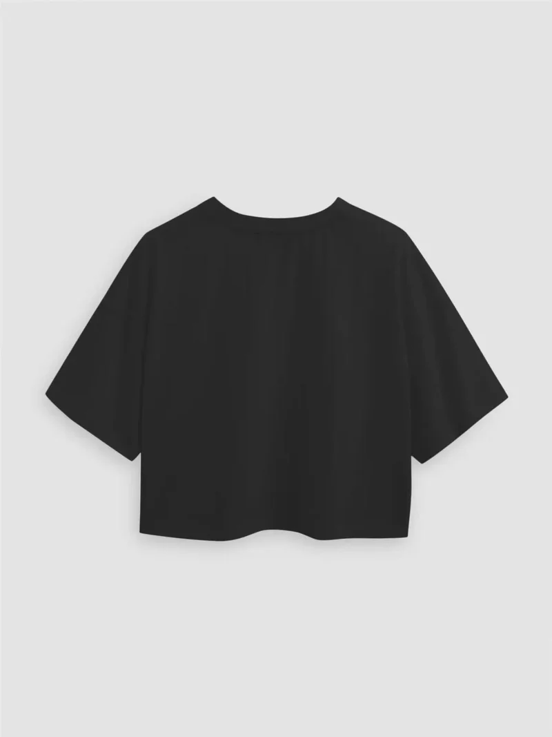 HICCUP Basic Crew Neck Crop T-Shirt