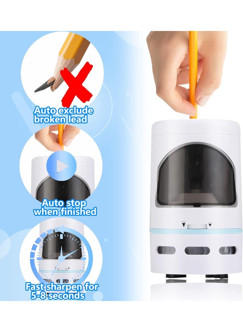 Excefore Electric Pencil Sharpener, Auto-Stop and with Vacuum Cleaner for 6-8mm Pencils, for Children Students Used in School Classroom and Offices - Image 2