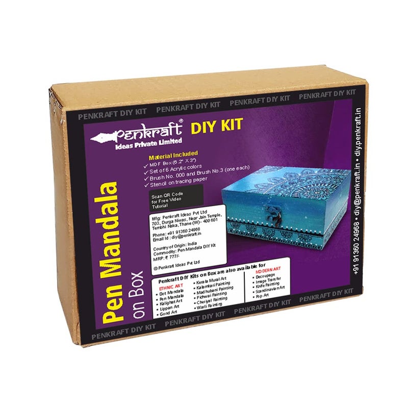 Penkraft Pen Mandala on MDF Box DIY Kit Free Video Tutorial - Image 1