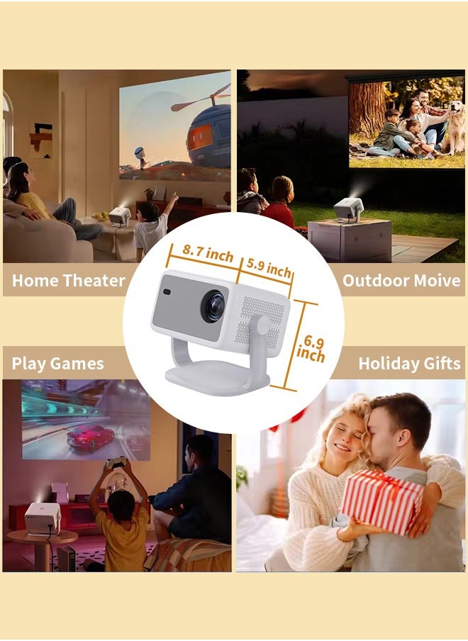 Digisand - TP350 Projector 4K, Android 13 Native 1080P WiFi6 BT5.2 Full HD Projetor, Built-in NetfIix & Chatgpt AI Voice Helper Auto Focus 360° Rotate Home Theater Projector - Image 1