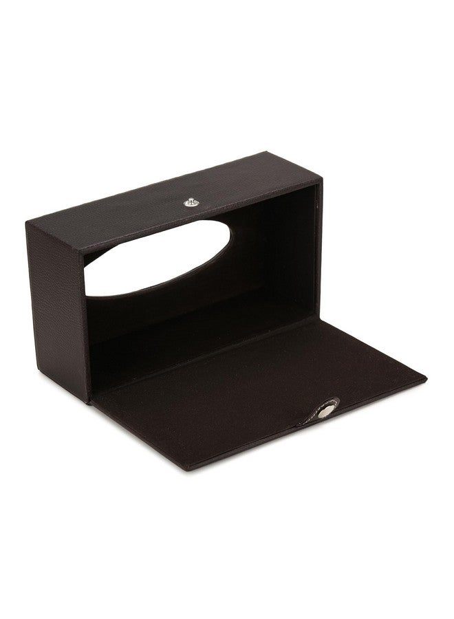 AZYEEA - Handcrafted Leather Tissue Holder Tissue Paper Car Tissue Box Paper Napkin Holder Tissue Holder Dispenser Organizer Facial Tissue Holder for Car Hotel Home Gift Dinning Table - Black - Image 3