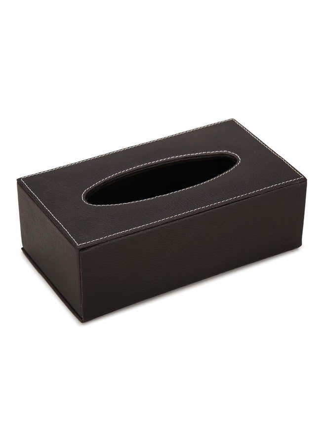 AZYEEA - Handcrafted Leather Tissue Holder Tissue Paper Car Tissue Box Paper Napkin Holder Tissue Holder Dispenser Organizer Facial Tissue Holder for Car Hotel Home Gift Dinning Table - Black - Image 5