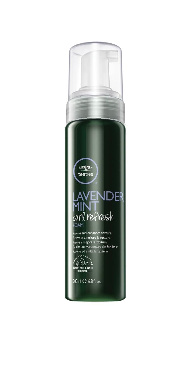 Tea Tree Lavender Mint Curl Refresh Foam, Hair Mousse, For Coarse, Curly + Dry Hair, 6.8 fl. oz. - Image 1