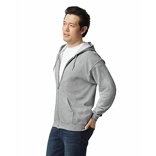 Gildan Adult Fleece Zip Hoodie Sweatshirt, Style G18600, Multipack, Sport Grey (1-pack), 3X-Large - Image 2