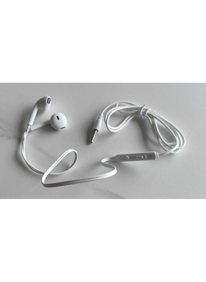 In-ear Headphones Compatible 5/12131415oppovivo For Huawei Android Tablets Digital Computer/earphone/headphone-Color:3.5 Interface Middle Sliding Tuning White Bag  - Image 1