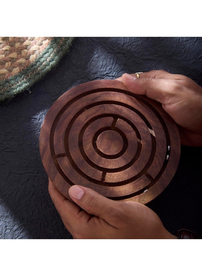 StonKraft 6" Inches Wooden Labyrinth Board Game Ball in a Maze Puzzle Toys - Indoor Puzzle Game Gifts for Young Adults - Image 3