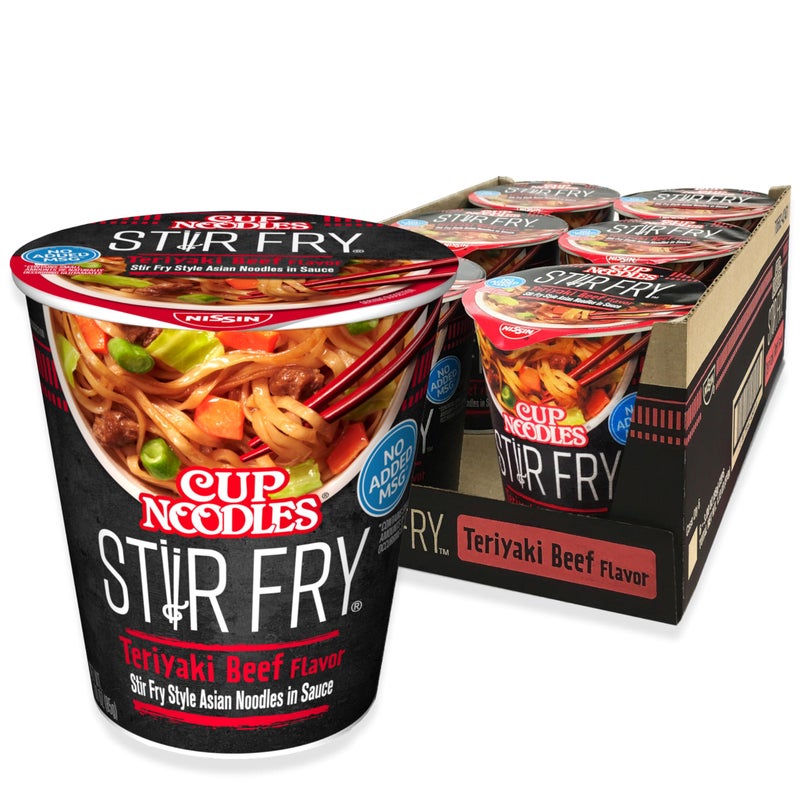 Nissin Cup Noodles Stir Fry Noodles in Sauce Teriyaki Beef 3 Ounce Pack of 6 - Image 3