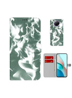 HuHa Case Cover For Xiaomi Redmi Note 9T / Note 9 5G  CN Version Cloud Fog Pattern Horizontal Flip Leather Case with Holder & Card Slot & Wallet Dark Green 