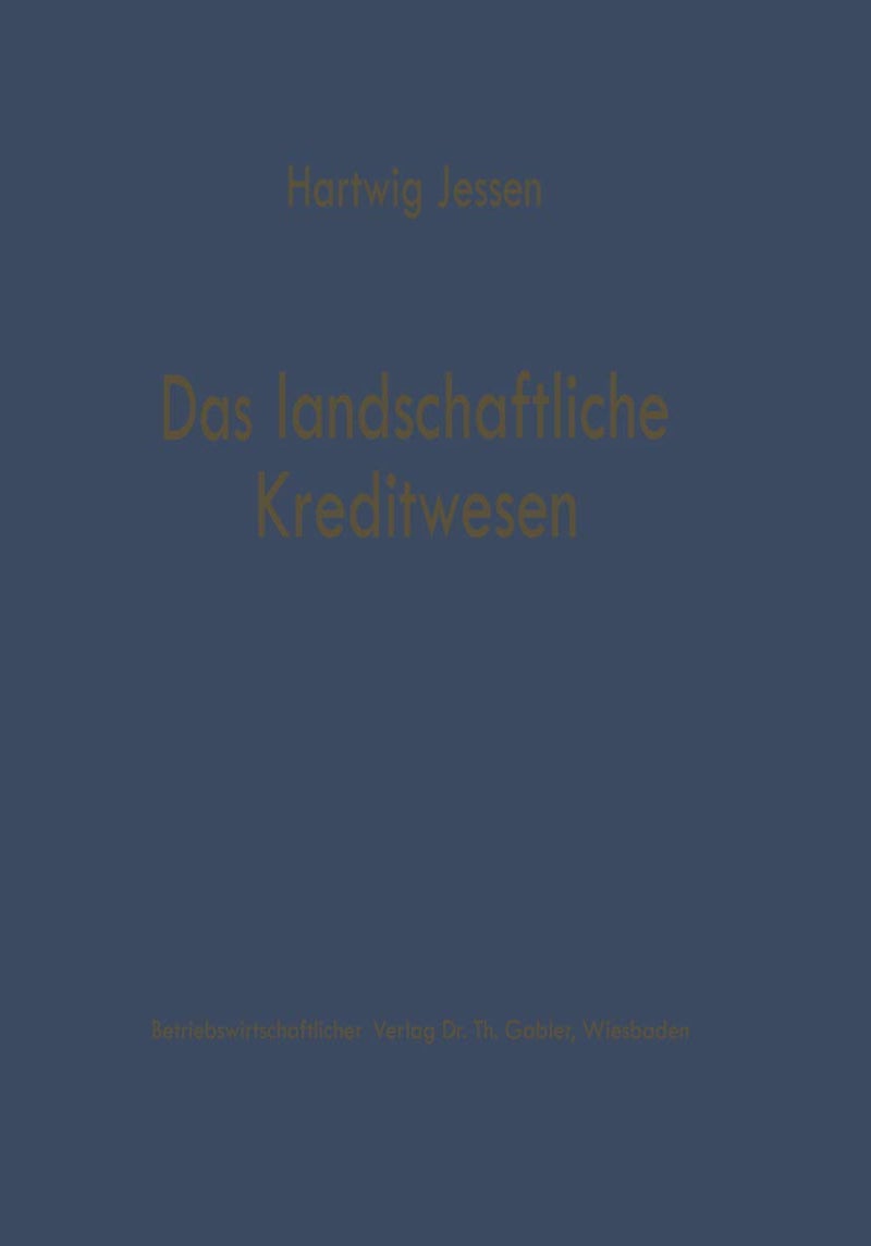 Das landschaftliche Kreditwesen 