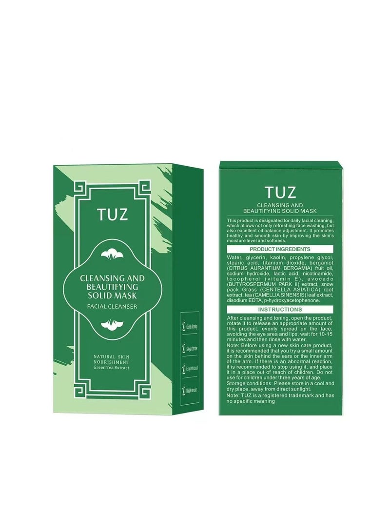 TUZ Green Mask Stick, Clean Skin Solid Mask, Green Tea Purifying Clay Stick Mask for All Type of Skin Green - Image 3