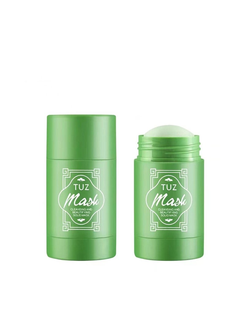 TUZ Green Mask Stick, Clean Skin Solid Mask, Green Tea Purifying Clay Stick Mask for All Type of Skin Green - Image 1