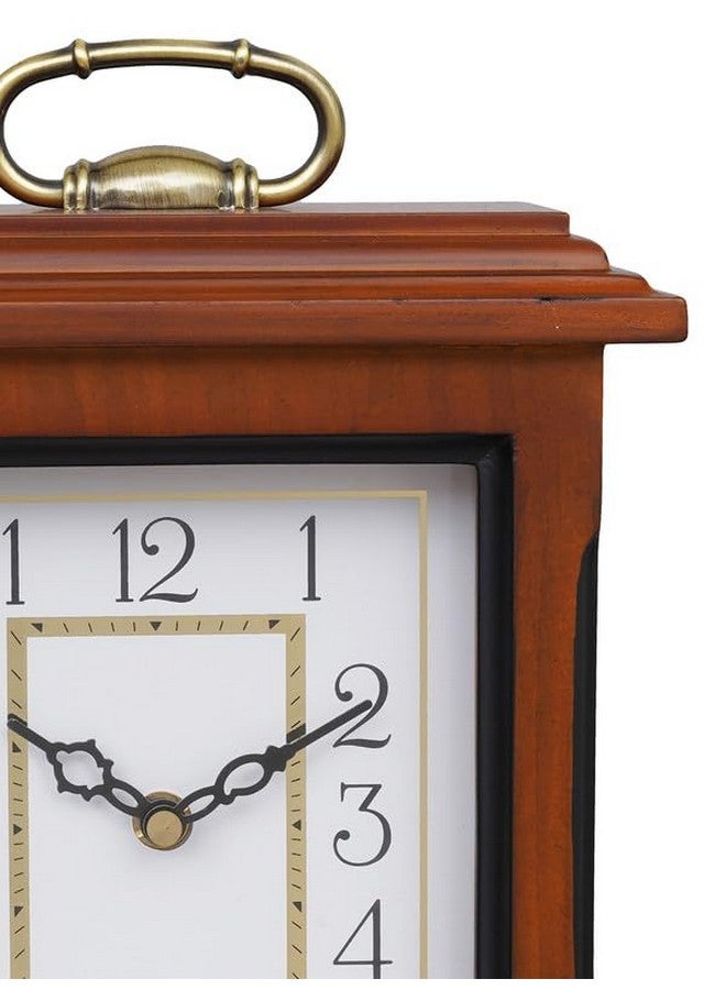 CHRONIKLE Beautiful Brown Wooden Analog English Numbers Rectangular Table Clock for Office Desk Home Living Study Room Decorations Gifts (Size: 22 x 10 x 28 CM | Weight: 1510 Gram) - Image 4