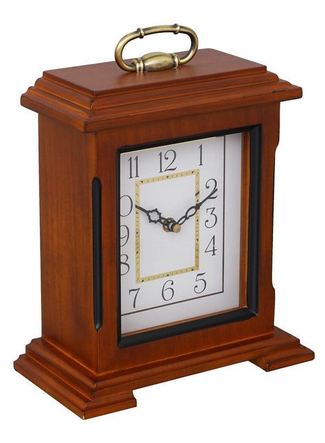 CHRONIKLE Beautiful Brown Wooden Analog English Numbers Rectangular Table Clock for Office Desk Home Living Study Room Decorations Gifts (Size: 22 x 10 x 28 CM | Weight: 1510 Gram) - Image 5
