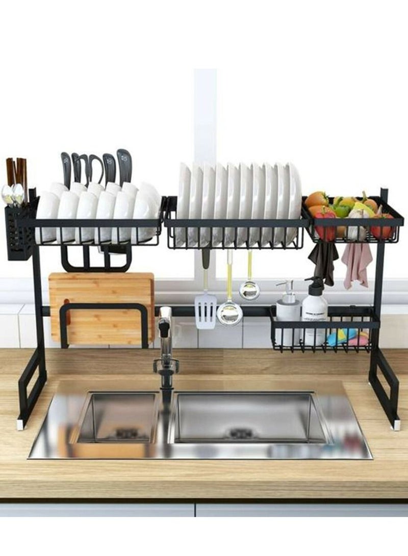 Orchid Dish Drying Rack Over Sink Kitchen Supplies Storage Shelf Tableware Drainer Organizer Utensils Holder - Image 1