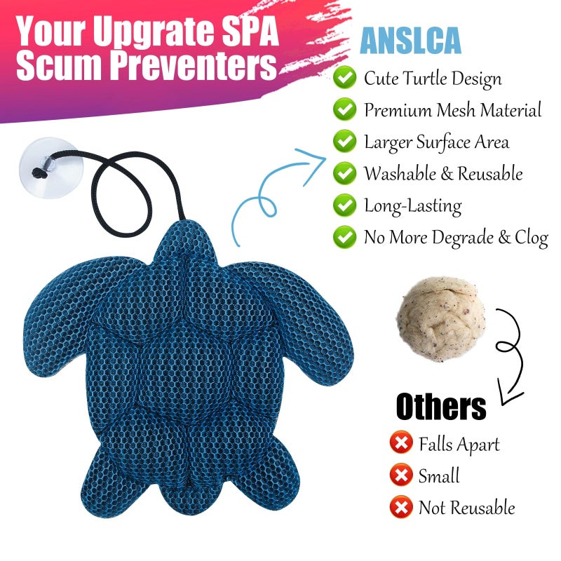 A ANSLCA ANSLCA Hot Tub Scum Absorber, Scum Turtle Hot Tub Cleaner Hot Tub Sponges to Soak up Oils- Must Have Hot Tub Accessories for Adults Hot Tub Scum Sponge- Keeps Your Hot Tub Water Clean and Clear - Image 3