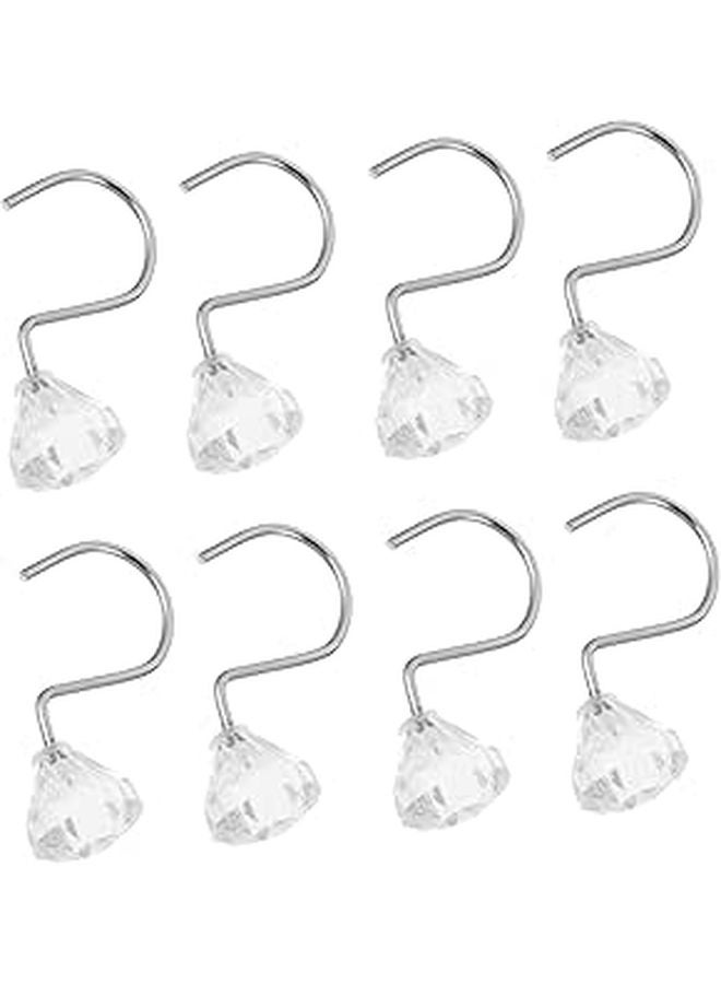 Pineapple Shower Curtain Hooks Set Of 12 Crystal Bath Hooks Modern Stylish Living Bedroom - Image 1