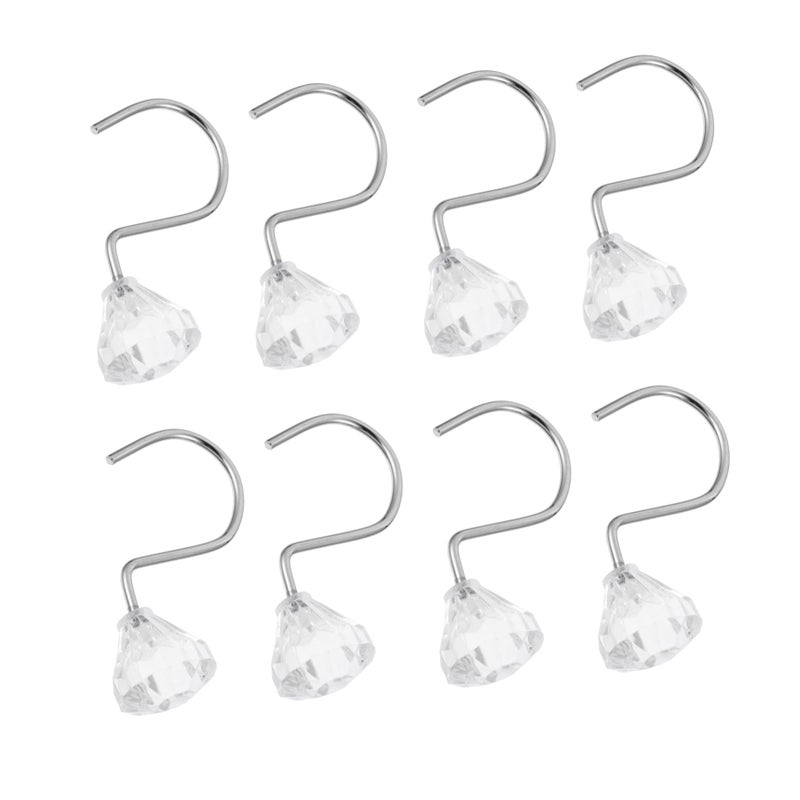 Pineapple Shower Curtain Hooks Set Of 12 Crystal Bath Hooks Modern Stylish Living Bedroom - Image 2