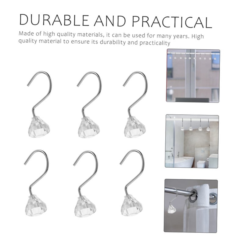 Pineapple Shower Curtain Hooks Set Of 12 Crystal Bath Hooks Modern Stylish Living Bedroom - Image 5