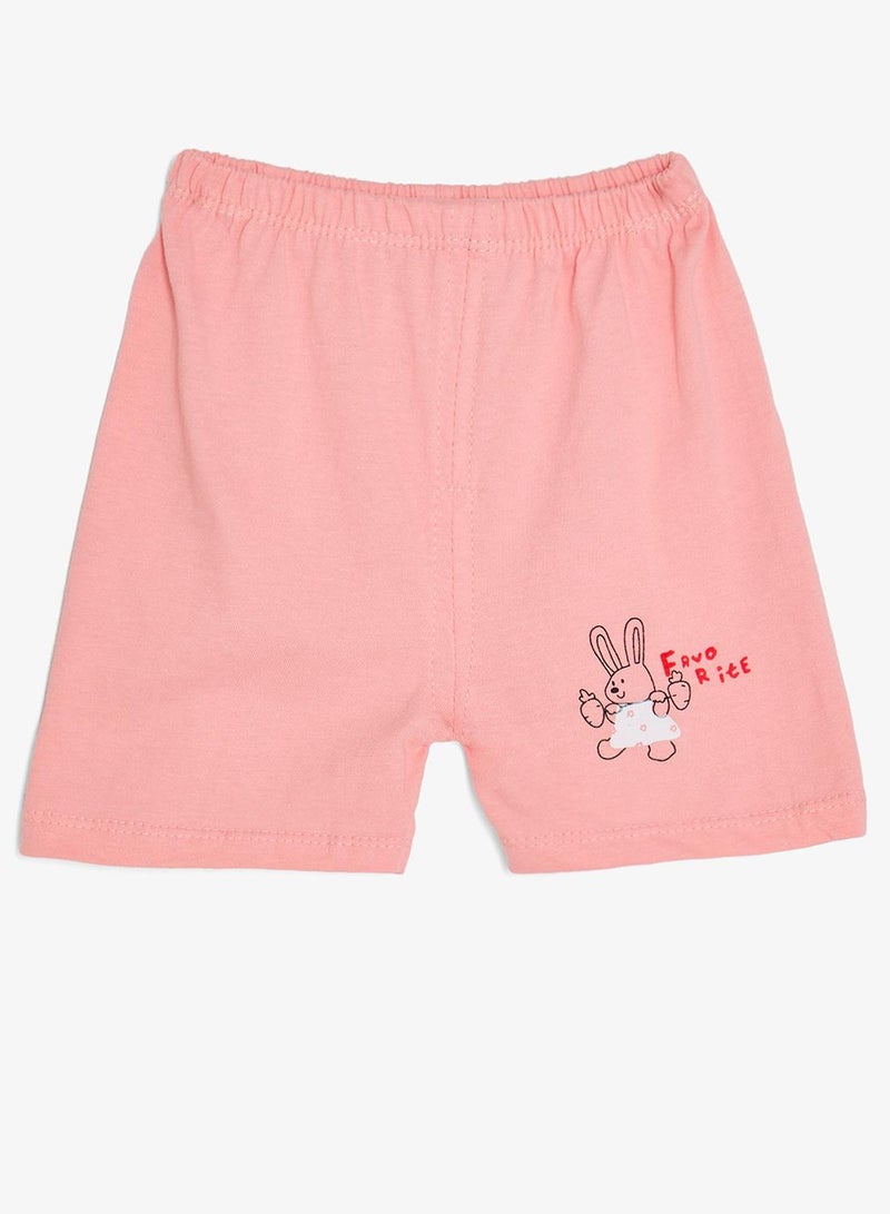 Pinata Pink Bunny Print Tshirt and Short Set - Image 3