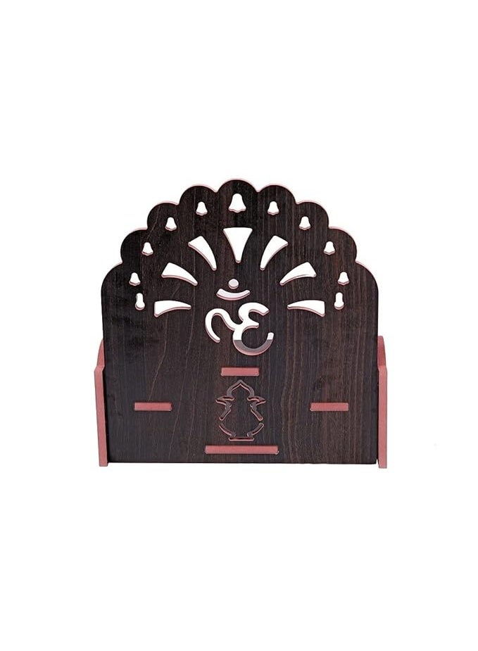 CrazyInk Fully Handmade Beautiful Wooden Home and Office Temple/Pooja Mandir (Multi., 28 X 26.5 X 28 Cm) (1) - Image 3