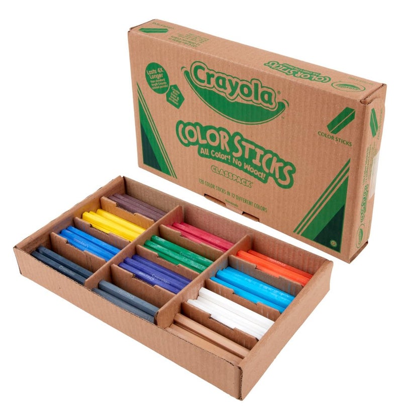 Crayola Color Sticks (120ct), 12 Colors, Teacher Supplies for Classrooms, Woodless Colored Pencils Bulk Classpack, Coloring Pencils for Kids - Image 3