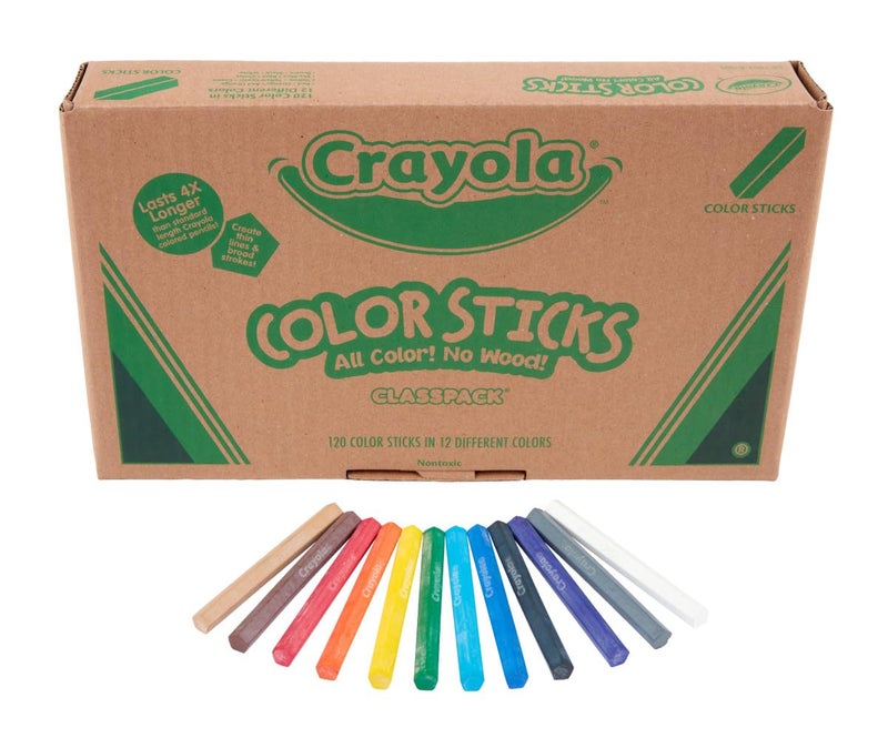 Crayola Color Sticks (120ct), 12 Colors, Teacher Supplies for Classrooms, Woodless Colored Pencils Bulk Classpack, Coloring Pencils for Kids - Image 2