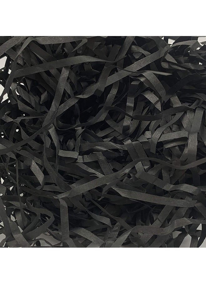 100 جرام من ورق التزيين الرافيه للهديا - قصاصات دريس لملء السلال وتزيين الصناديق - للحرف اليدوية والتغليف والمستلزمات الحفلات - أسود - Image 1