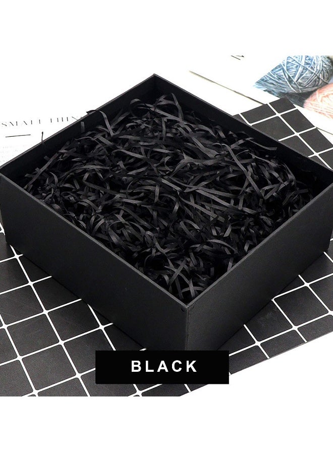 100 جرام من ورق التزيين الرافيه للهديا - قصاصات دريس لملء السلال وتزيين الصناديق - للحرف اليدوية والتغليف والمستلزمات الحفلات - أسود - Image 2