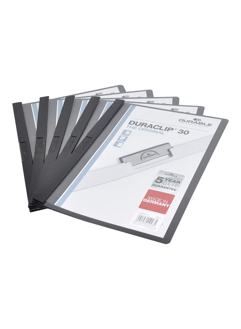 Durable ملف دوراكلوب بلاستيكي متين، حجم A4، أسود، 25 قطعة - DUPG2200-01 - Image 1