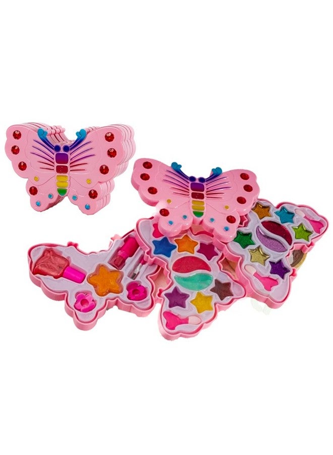VikriDA Butterfly Shape Cosmetics Makeup Kits,Portable Girl's Washable Makeup Toy Non Toxic Deluxe Make up Case Set for Kids Girls Multicolor - Image 1