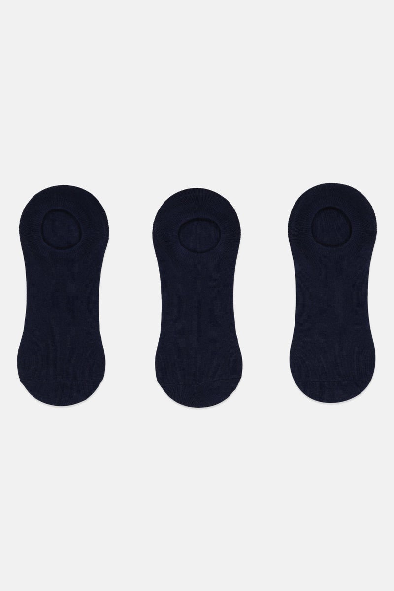 Rocawear Men 3 Pairs Plain Round Invisible Socks, Navy - Image 4