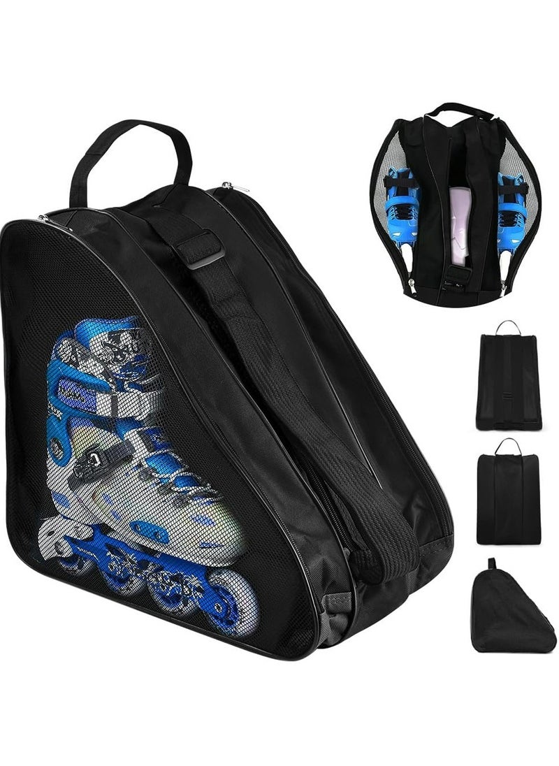 CMGTYYD Roller Skate Bag, Breathable Ice Skate Bag with Adjustable Shoulder Strap, Unisex Inline Skates Carry Bag Case,Triangle Skate Shoe Bag, Oxford Cloth Roller Skating Bag  - Image 1