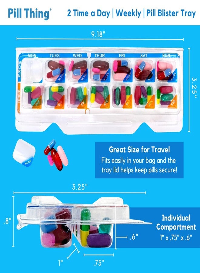pill thing عبوة أقراص دواء أسبوعية (مرتين أو أربع مرات يوميًا) مع ملصق لاصق ذاتي الإغلاق (مرتين يوميًا أسبوعيًا، عبوة من 10 أقراص) - Image 5