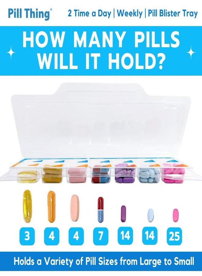 pill thing عبوة أقراص دواء أسبوعية (مرتين أو أربع مرات يوميًا) مع ملصق لاصق ذاتي الإغلاق (مرتين يوميًا أسبوعيًا، عبوة من 10 أقراص) - Image 3