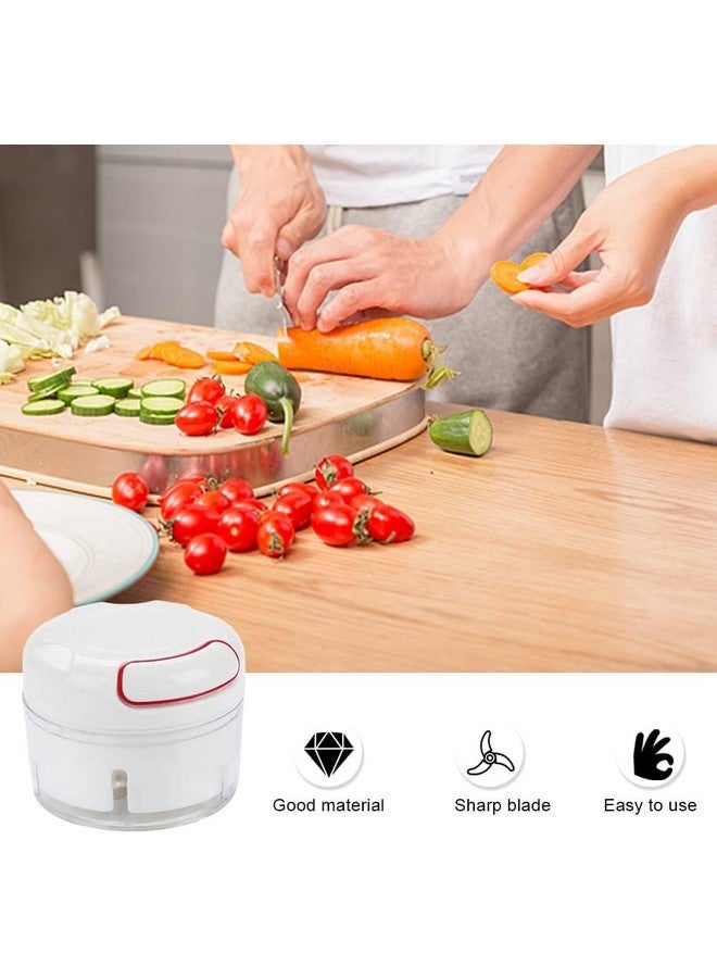 Leeonz Mini Manual Vegetables Chopper, Multi-Functional Pull String Food Processor, Food Slicer for Vegetables, Garlic, Peppers, Onions, Meat, Fruits, Kitchen Mini Food Chopper (White) - Image 3