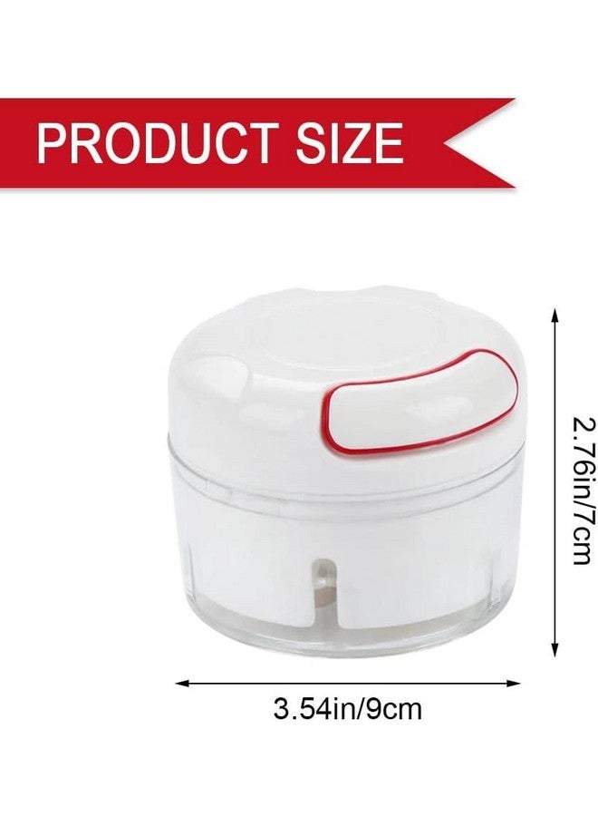 Leeonz Mini Manual Vegetables Chopper, Multi-Functional Pull String Food Processor, Food Slicer for Vegetables, Garlic, Peppers, Onions, Meat, Fruits, Kitchen Mini Food Chopper (White) - Image 2