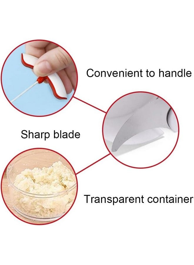 Leeonz Mini Manual Vegetables Chopper, Multi-Functional Pull String Food Processor, Food Slicer for Vegetables, Garlic, Peppers, Onions, Meat, Fruits, Kitchen Mini Food Chopper (White) - Image 4