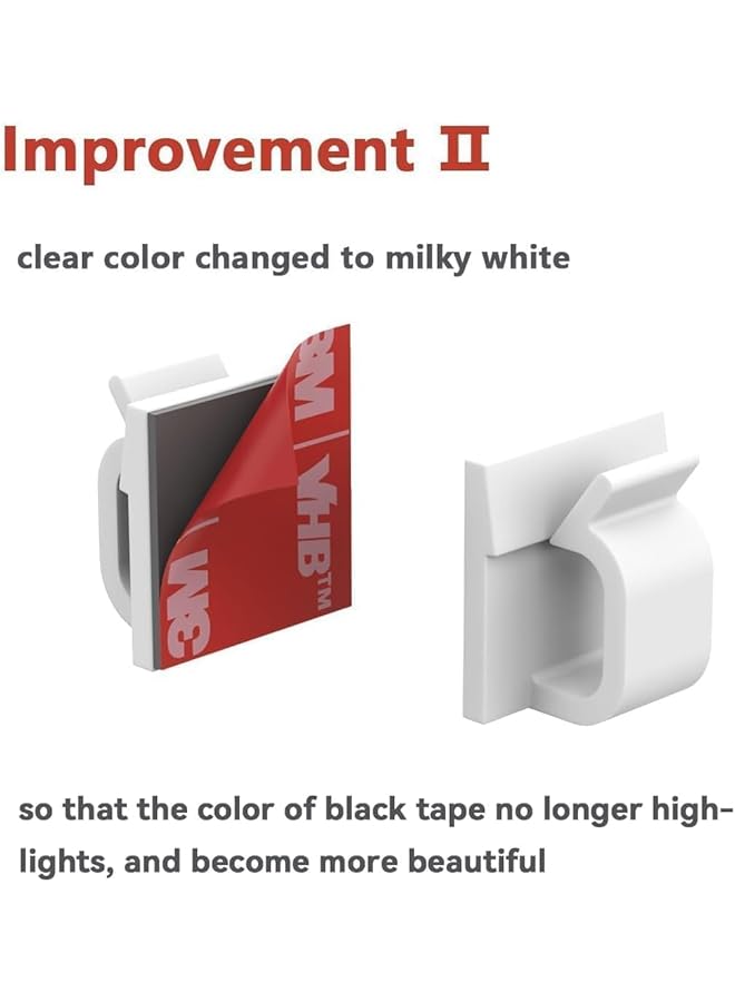 erorex Upgraded 100 Pcs Adhesive Cable Clips Wall Wire Clips For Cable Management Strong Cord Clips Wire Holders For The Wall Under Desk Lights Car Dash Cam Ethernet Electric Wires Small Black - Image 3