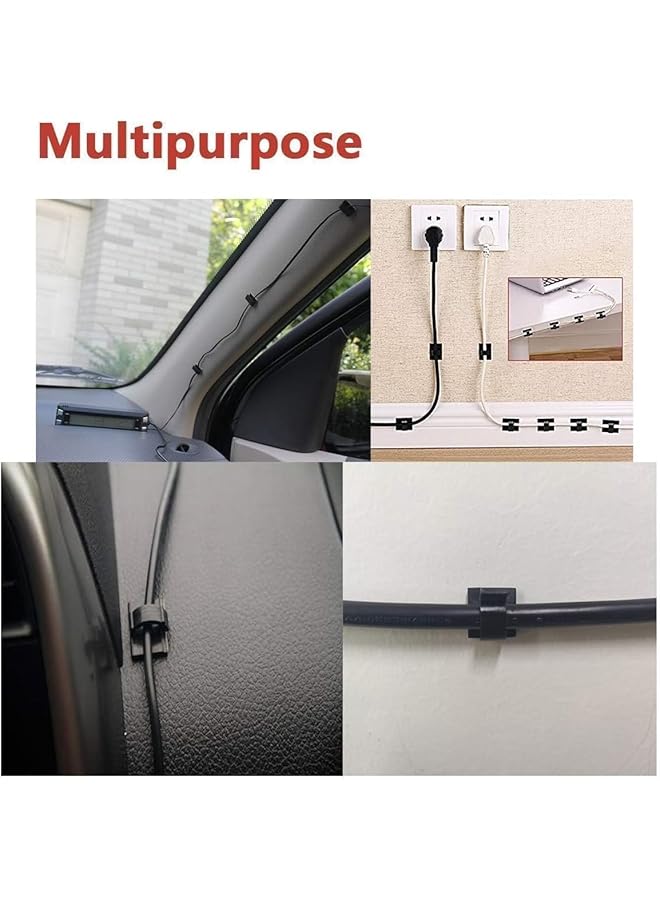 erorex Upgraded 100 Pcs Adhesive Cable Clips Wall Wire Clips For Cable Management Strong Cord Clips Wire Holders For The Wall Under Desk Lights Car Dash Cam Ethernet Electric Wires Small Black - Image 5