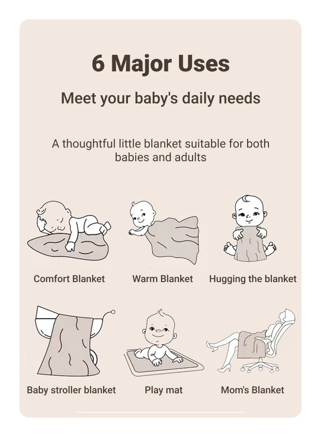 Kids Baby Blanket Newborn Gifts, Soft Plush Blankets with Dotted Backing, 100% cotton, Fleece Fabric Essentials for Unisex, Toddlers, Boys & Girls 100x100cm (Dundun Bear) - Image 2