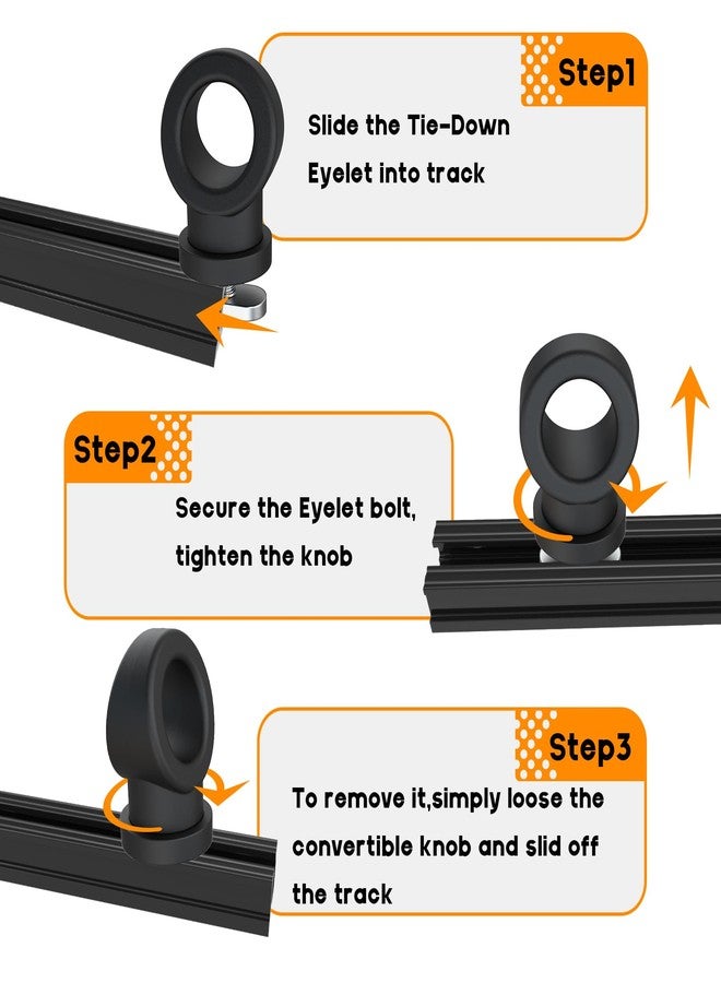 EDSRDPLT 6 Pack Reinforced Nylon Kayak Track Mount Tie Down Eyelet with T-Bolt, Hold Bungee Cord Ropes Up to 0.6", Anchoring Points Scratch-Proof & Saltwater-Resistant - Image 5