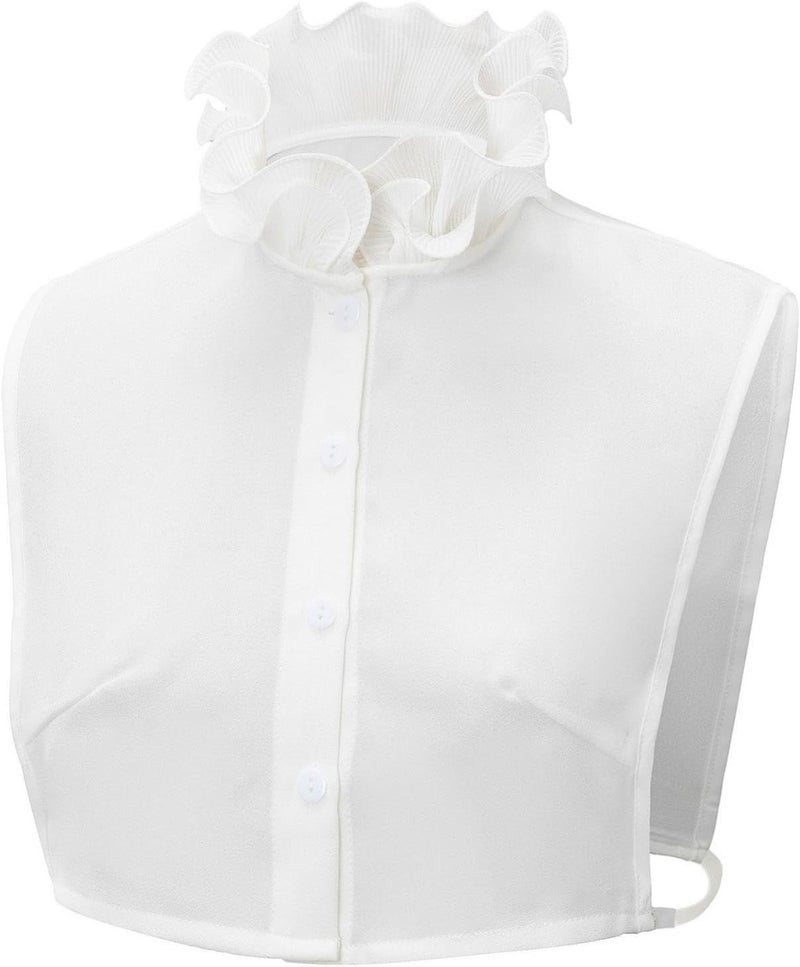 Women Detachable False Lace Mock Neck for Dress Apparel Sweaters Shirt Girls, White, 42cm - Image 3