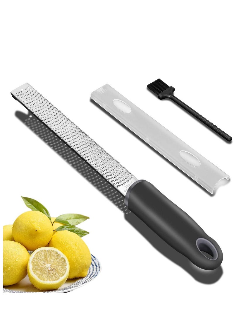 Generic Cheese Grater&Citrus Lemon Zester with Handle for Parmesan Cheese, Ginger, Garlic, Nutmeg, Chocolate, Fruits – 304 Stainless Steel Blade  - Image 1